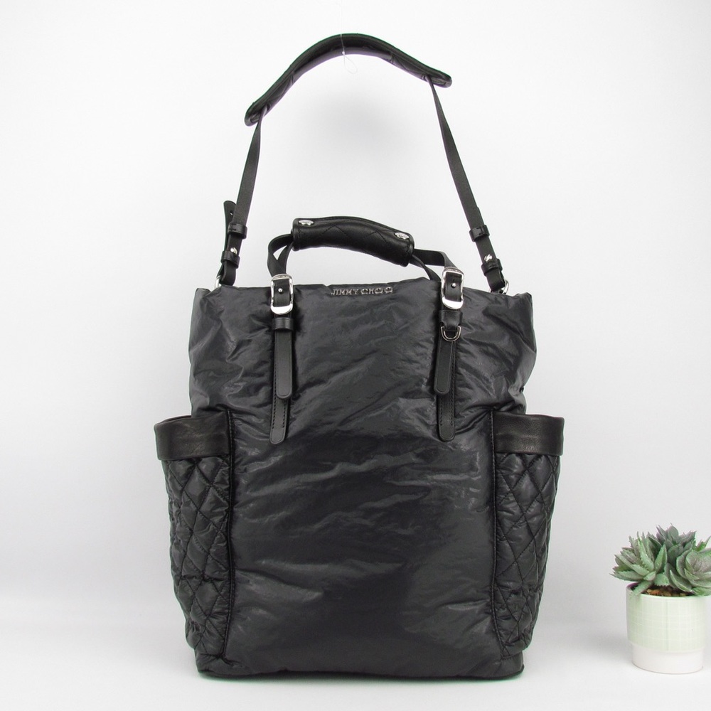 Jimmy Choo Black Quilted Nylon Tote